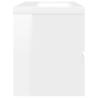 Sleek High Gloss White Sink Cabinet with Built-in Basin