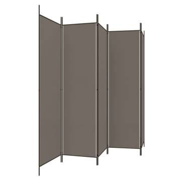 5-Panel Room Divider Anthracite - 250x220 cm Fabric | HiPoMarket