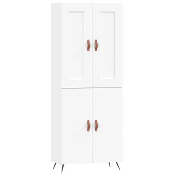 Stylish Highboard White 69.5x34x180 cm - Hipomarket