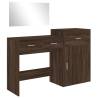 3 Piece Dressing Table Set - Brown Oak Engineered Wood