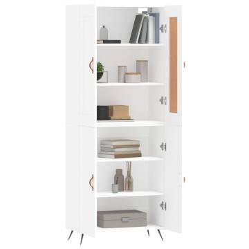 Stylish Highboard White 69.5x34x180 cm - Hipomarket