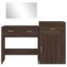 3 Piece Dressing Table Set - Brown Oak Engineered Wood