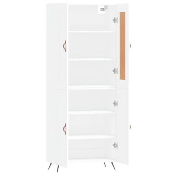 Stylish Highboard White 69.5x34x180 cm - Hipomarket