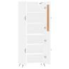 Stylish Highboard White 69.5x34x180 cm - Hipomarket