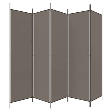 5-Panel Room Divider Anthracite - 250x220 cm Fabric | HiPoMarket