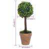 Artificial Boxwood Plants (2 pcs) - Ball Shaped Green 41 cm