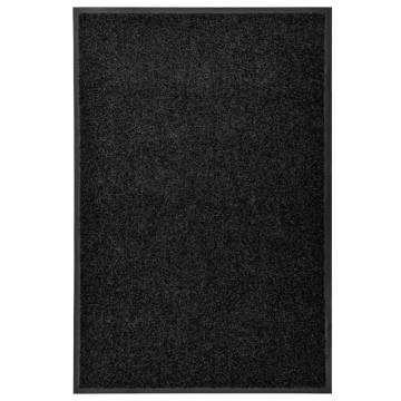 Washable Black Doormat 60x90 cm - Durable & Non-slip