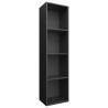 Stylish Black Book Cabinet/TV Cabinet | Engineered Wood 36x30x143 cm