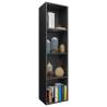 Stylish Black Book Cabinet/TV Cabinet | Engineered Wood 36x30x143 cm