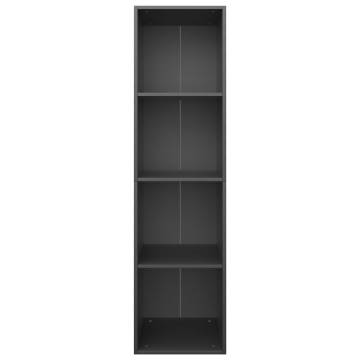 Stylish Black Book Cabinet/TV Cabinet | Engineered Wood 36x30x143 cm