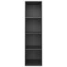 Stylish Black Book Cabinet/TV Cabinet | Engineered Wood 36x30x143 cm