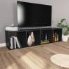 Stylish Black Book Cabinet/TV Cabinet | Engineered Wood 36x30x143 cm