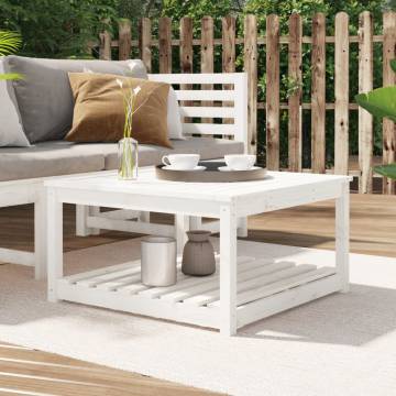 Garden Table White 82.5x82.5 cm Solid Pine - Elegant Design