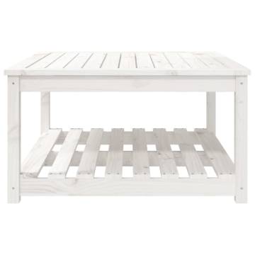 Garden Table White 82.5x82.5 cm Solid Pine - Elegant Design