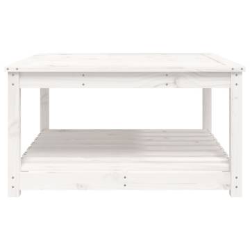 Garden Table White 82.5x82.5 cm Solid Pine - Elegant Design