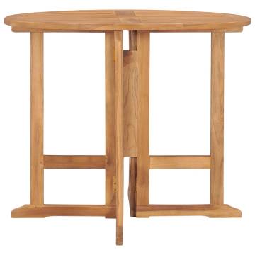 Folding Garden Dining Table Ø90x75 cm - Solid Teak Wood