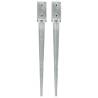 Durable Ground Spikes Set - Galvanised Steel | 2 pcs Silver