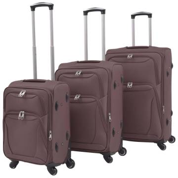 3 Piece Soft Case Trolley Set in Coffee - Durable & Stylish