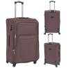 3 Piece Soft Case Trolley Set in Coffee - Durable & Stylish