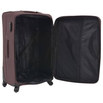 3 Piece Soft Case Trolley Set in Coffee - Durable & Stylish