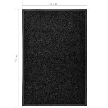 Washable Black Doormat 60x90 cm - Durable & Non-slip