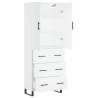 Elegant Highboard White - 69.5x34x180 cm Engineered Wood