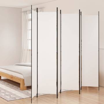 6-Panel Room Divider White 300x220 cm - Stylish Privacy Screen