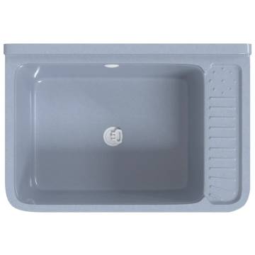 Grey Wall-Mounted Sink Washbasin 60x40 cm - Durable Resin