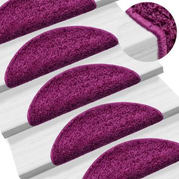 Carpet Stair Treads 15 pcs Violet - Non-slip Protection