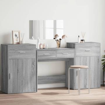 4 Piece Grey Sonoma Dressing Table Set | Stylish Bedroom Decor