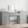 4 Piece Dressing Table Set Grey Sonoma Engineered Wood Colour grey sonoma Number of 1 