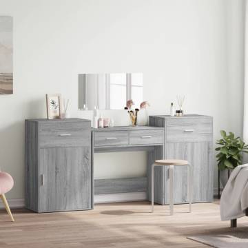 4 Piece Grey Sonoma Dressing Table Set | Stylish Bedroom Decor