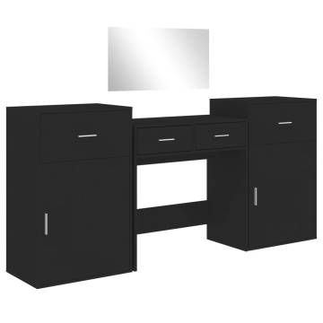 4 Piece Black Dressing Table Set - Timeless Bedroom Elegance