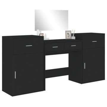 4 Piece Black Dressing Table Set - Timeless Bedroom Elegance