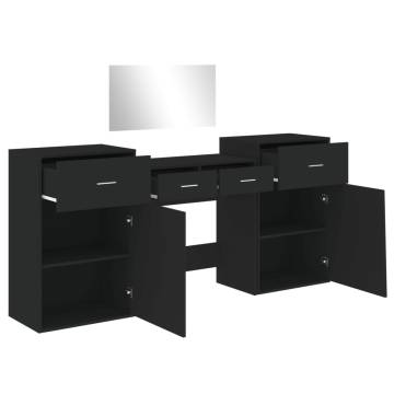 4 Piece Black Dressing Table Set - Timeless Bedroom Elegance