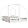 Kids Bed Frame White - Solid Pine Wood 80x200 cm