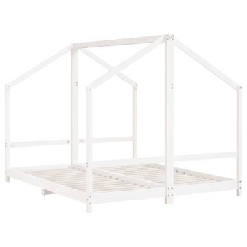 Kids Bed Frame White - Solid Pine Wood 80x200 cm