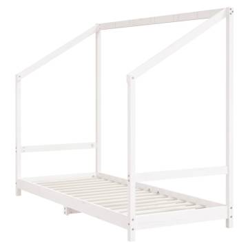 Kids Bed Frame White - Solid Pine Wood 80x200 cm