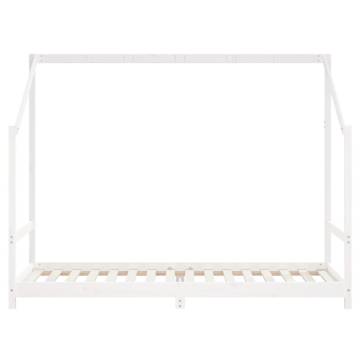 Kids Bed Frame White - Solid Pine Wood 80x200 cm