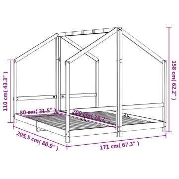 Kids Bed Frame White - Solid Pine Wood 80x200 cm