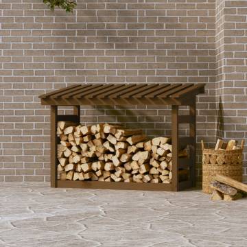 Firewood Rack Honey Brown | Solid Pine | 108x64.5x78 cm