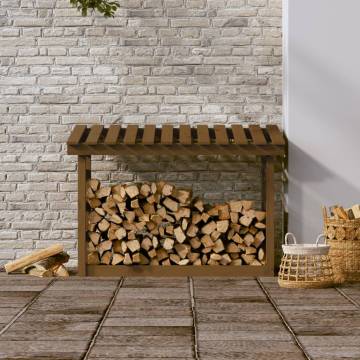 Firewood Rack Honey Brown | Solid Pine | 108x64.5x78 cm