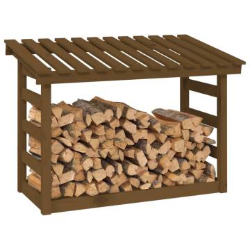 Firewood Rack Honey Brown | Solid Pine | 108x64.5x78 cm