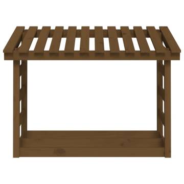 Firewood Rack Honey Brown | Solid Pine | 108x64.5x78 cm