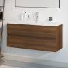 Sink Cabinet with Built-in Basin Brown Oak Engineered Wood Colour brown oak Size 100 x 38.5 x 45 cm Quantity in Package 1 Model with faucet & drain 