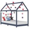 Kids Bed Frame Grey Solid Pine Wood 90x200 cm Colour grey Size 90 x 200 cm 