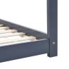 Kids Bed Frame Grey Solid Pine Wood 90x200 cm | Hipomarket