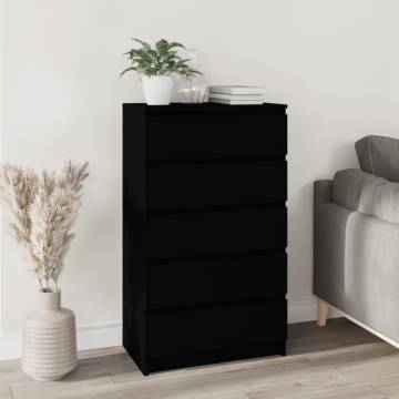 Stylish Black Drawer Cabinet - 60x36x103 cm | HiPoMarket