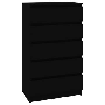 Stylish Black Drawer Cabinet - 60x36x103 cm | HiPoMarket