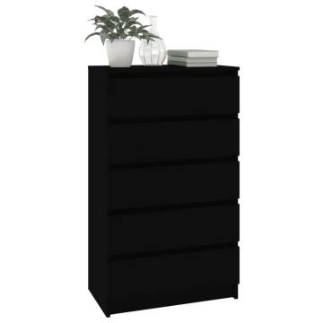 Stylish Black Drawer Cabinet - 60x36x103 cm | HiPoMarket